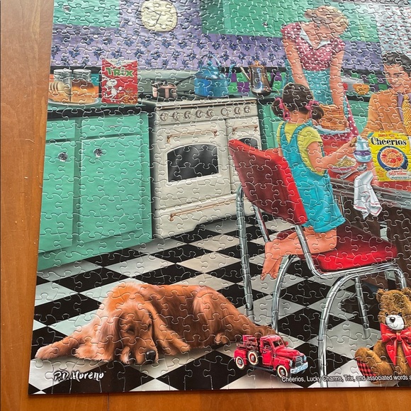 White Mountain Breakfast Table Retro Kitchen Family Puzzle Jigsaw 1000 Pieces - Picture 6 of 12